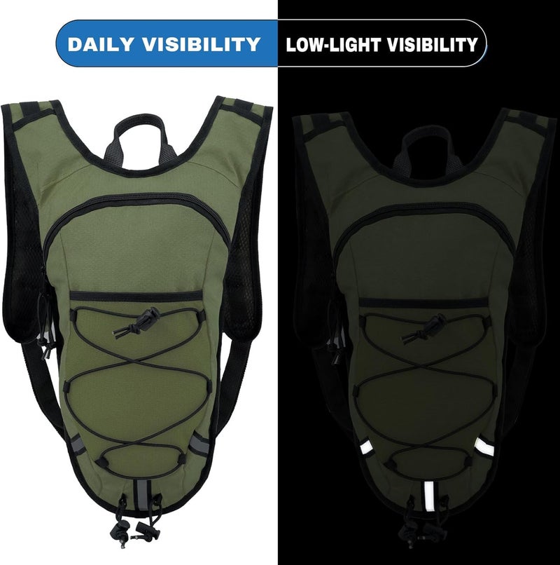 DEVONWIDE Lightweight Hydration Backpack 2L Water Bladder Pack for Running, Cycling, Hiking – Anti-Theft Water Backpack with Phone Holder, Trekking Pole Holder & Reflective Strips for Men & Women - Image 5